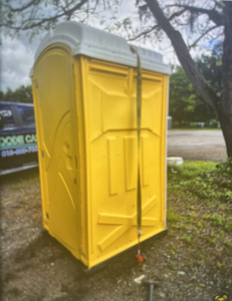 How to Secure a porta potty before a storm
