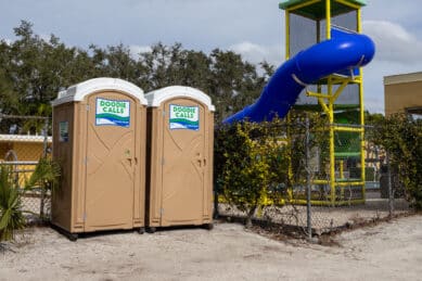porta potty with baby changing station