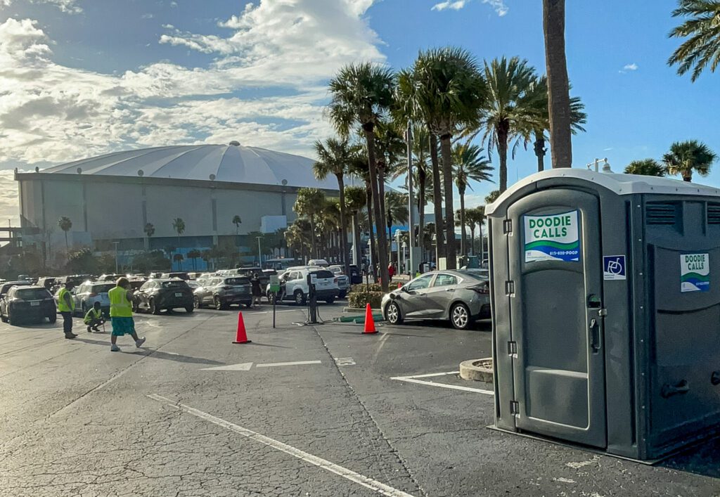 two times a week porta potty cleaning