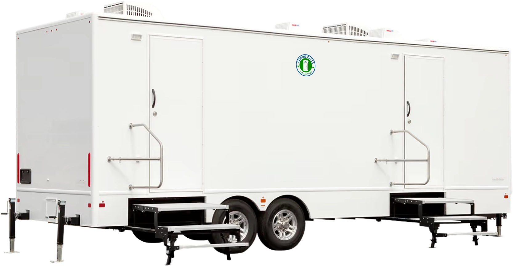 2-door, 8 stall portable shower trailer