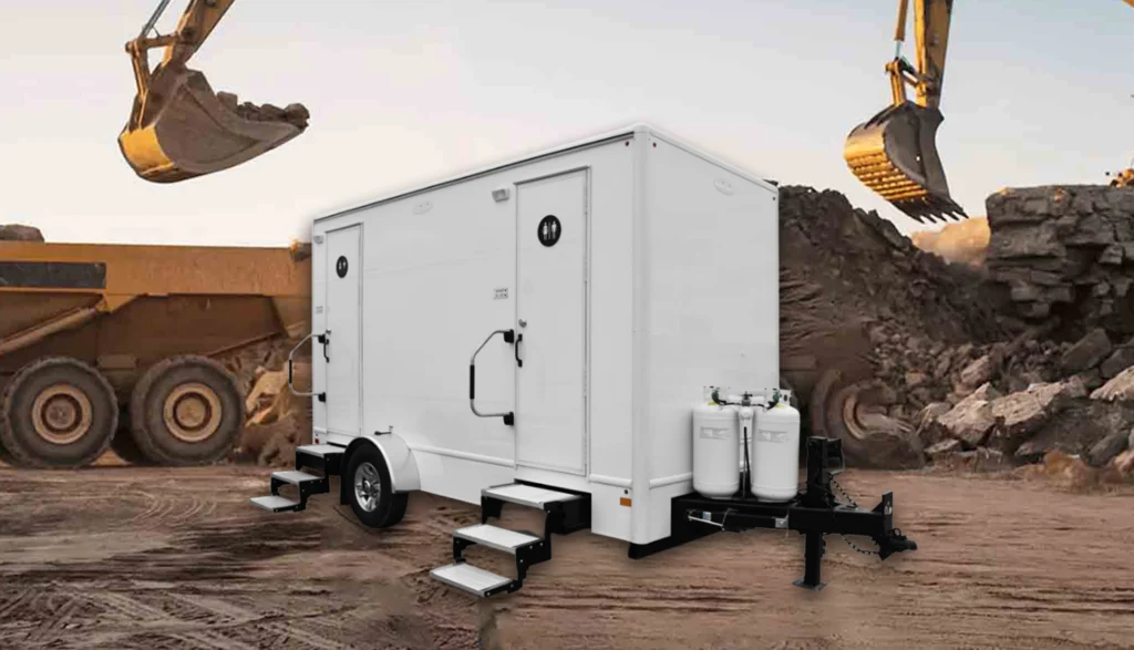 3-Door Combo Trailer on a construction site