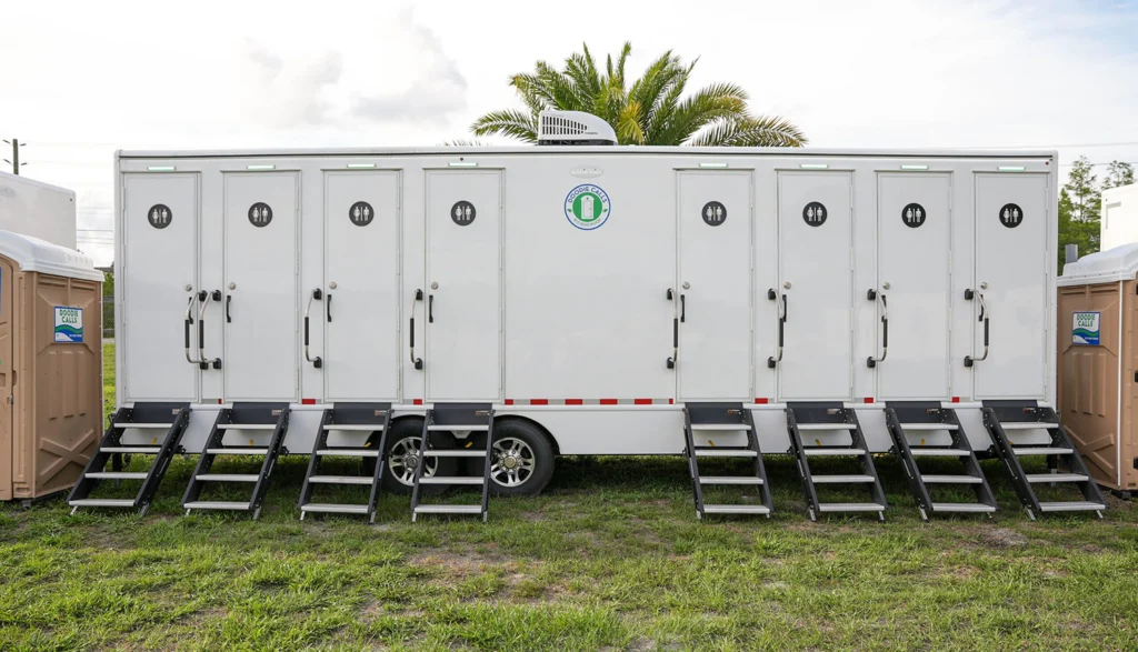 8 Stall (8 Doors) Restroom Trailer for Construction Job Sites