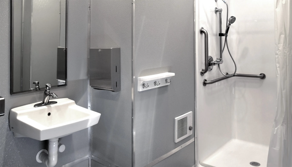 Inside of a wheelchair-accessible ADA Tandem Combo Trailer