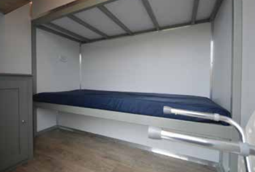 Inside of a 10-bunk trailer