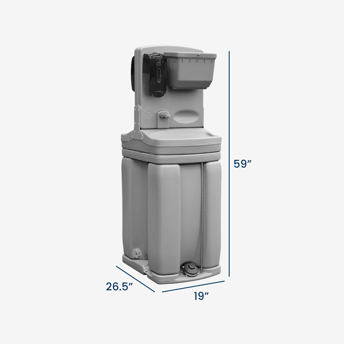 Tag 4 Handwashing Station Dimensions with Height, Width, and Depth Measurements