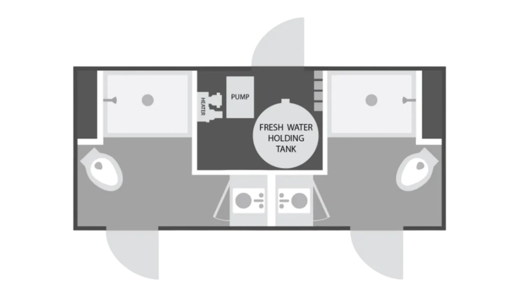 2-door shower combo trailer floor plan specs