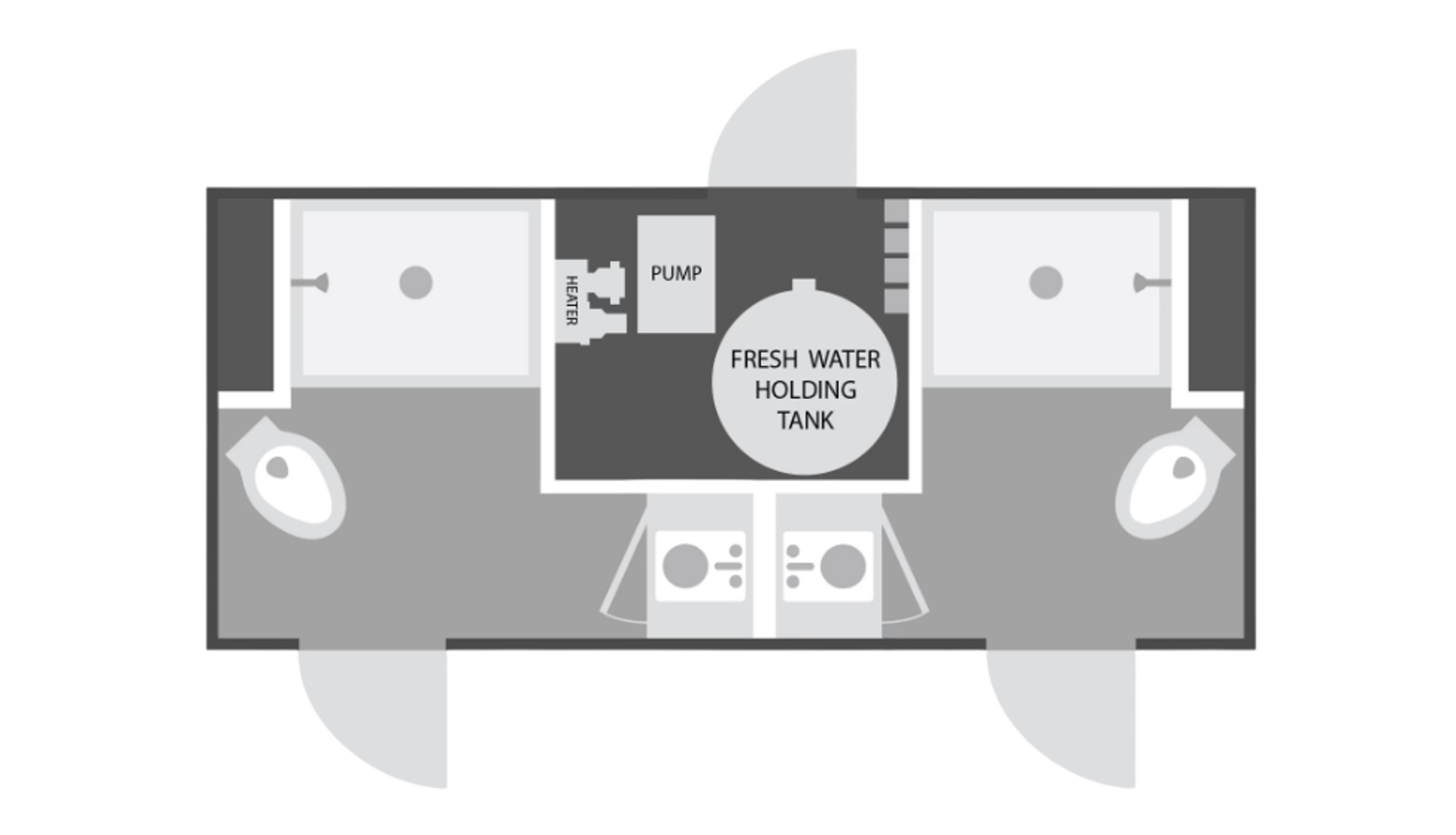 2-door shower combo trailer floor plan specs