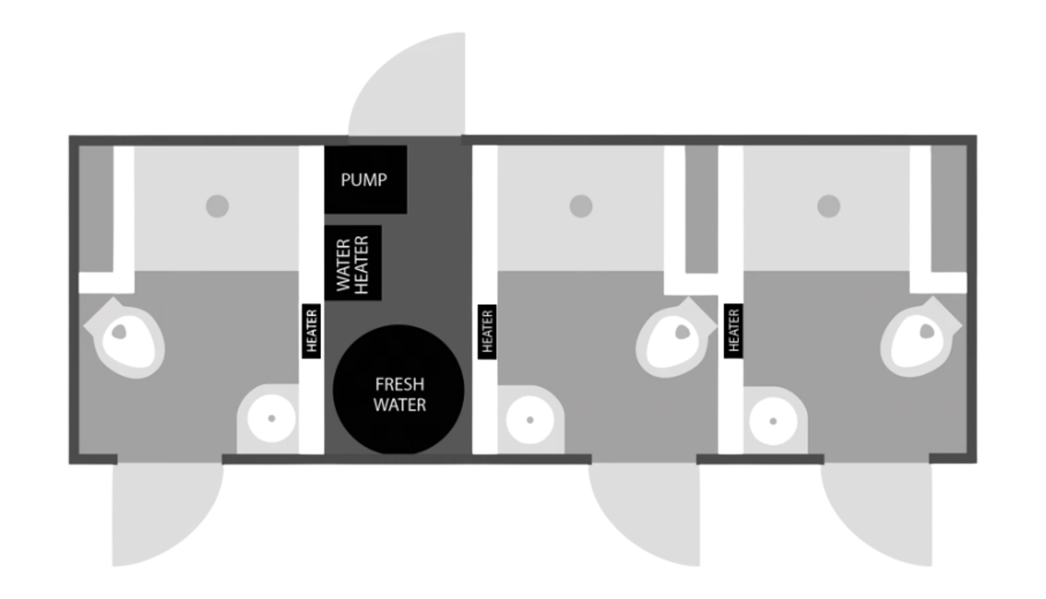 3-door shower combo trailer floor plan specs